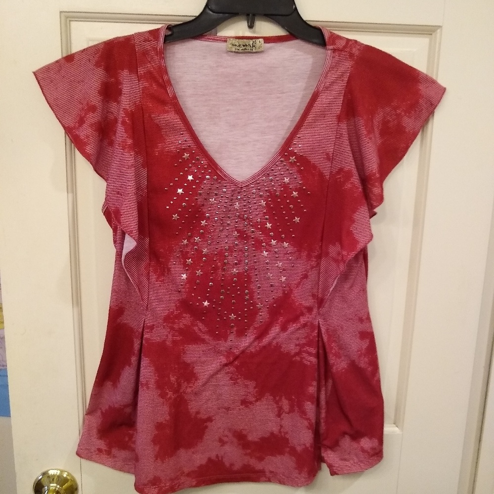 💗One World top with grommets (S)